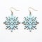 Blue Snowflake Earrings: Unique Bentwood Design On White Background