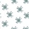 Blue snowflakes radiance watercolor heart seamless pattern