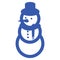 Blue snowman icon