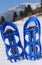 BLUE snowshoes in the mountain