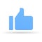 Blue social 3d like. Positive approval symbol