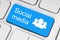 Blue social media keyboard button