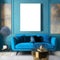 Blue Sofa Mockup: Enhance Your Interior Design Vision