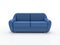 Blue sofa on white background insulated