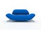 Blue sofa on white background insulated