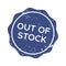 Blue sold out rubber stamp. Isolated vector