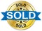 Blue sold round golden web coin medal badge