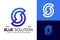 Blue Solution Letter S logo design vector symbol icon illustration
