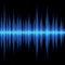 Blue Sound Wave on Black Background. Vector