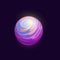 Blue space planet with pink nebula GUI vector icon