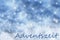 Blue Sparkling Christmas Background, Snow, Adventszeit Means Advent Season