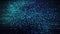 Blue sparkling glitter star dust trail. Shine light on black background.
