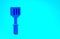 Blue Spatula icon isolated on blue background. Kitchen spatula icon. BBQ spatula sign. Barbecue and grill tool
