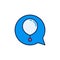 Blue Speech Bubble with Radiosonde vector concept creative icon