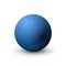 Blue sphere, ball fashionable classic blue color. Matt mock up of clean realistic orb, icon. Geometric simple shape design, figure