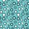 Blue spheres abstract vector seamless painterly pattern print background design