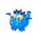 Blue Spiky Fantastic Friendly Pet Dragon With Tiny Wings Fantasy Imaginary Monster Collection