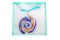 Blue spiral glass pendant.