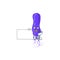 Blue spirila cartoon drawing Thumbs up holding a white board