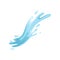 Blue splashing wave, abstract water symbol vector Illustration on a white background