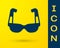 Blue Sport cycling sunglasses icon isolated on yellow background. Sport glasses icon. Vector