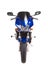 Blue sport motorbike. Front view.