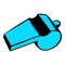 Blue sport whistle icon, icon cartoon