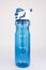 Blue Sports Drinking Bottle in Recyclable Plastics on a White Background