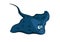 Blue spotted stingray cartoon character