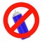 Blue Spray Can with prohibition sign