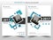 Blue square annual report Leaflet Brochure Flyer template design, book cover layout design, abstract business presentation