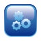 blue square frame with pinions set icon