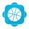 Blue square icon basketball