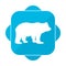 Blue square icon bear