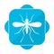 Blue square icon mosquito