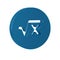 Blue Square root of x glyph icon isolated on transparent background. Mathematical expression.