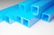 Blue square tube shape 3D