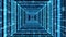 Blue Squared Tron Matrix Virtual Tunnel Background Animation.