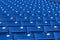 Blue stadium seats (selective focus)