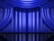 Blue stage drapes