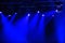 Blue stage spotlights