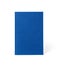 Blue standing hardcover book isolated, front view.