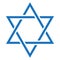 Blue star of david. The sign of the Jews. The symbol of the Israeli people. Vector illustration. Stock image.