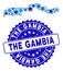Blue Star The Gambia Map Composition and Grunge Stamp Seal