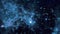 Blue star nebula, interstellar space, space with shining stars,