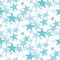 Blue starfishes seamless beautiful pattern