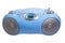 Blue stereo CD mp3 radio recorder isolated on