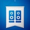 Blue Stereo speaker icon isolated on blue background. Sound system speakers. Music icon. Musical column speaker bass