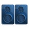 Blue stereo speakers icon, cartoon style