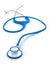 Blue stethoscope on clean isolated background.